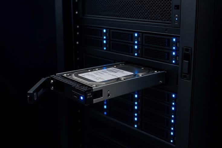 Storage drive in a server rack